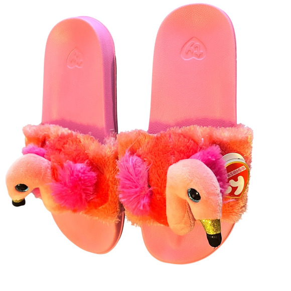 Ty Flamingo Slippers "Gilda" Size 5 - 7 - Picture 1 of 3